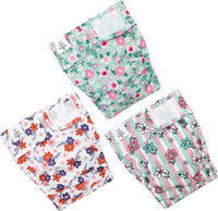 CuteBone Washable Dog Diapers Female No Tail Hole 3 Pack Reusable - For docked-tail, 5#Floral / XS - image 2