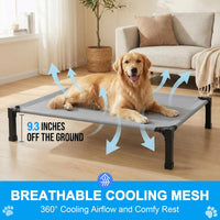 Elevated Dog Bed Raised Cooling Dog Cot for Large Dogs - Grey / 51.0"L x 36.0"W x 9.3"H - image 2