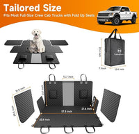 XL Dog Truck Seat Cover with Car Door Protector, for Trucks with Flip Up Rear Seats, Waterproof Full Coverage Dog Seat Cover for Full Size Crew Cab Trucks F150 F250