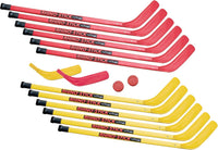 Champion Sports Rhino floor hockey set with 12 ABS sticks, 2 pucks and 2 replacement blades