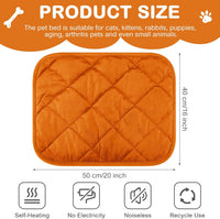 4 Pack Self Heating Cat Pad Self Warming Dog Mat - 16 x 20 Inch / Orange - image 2