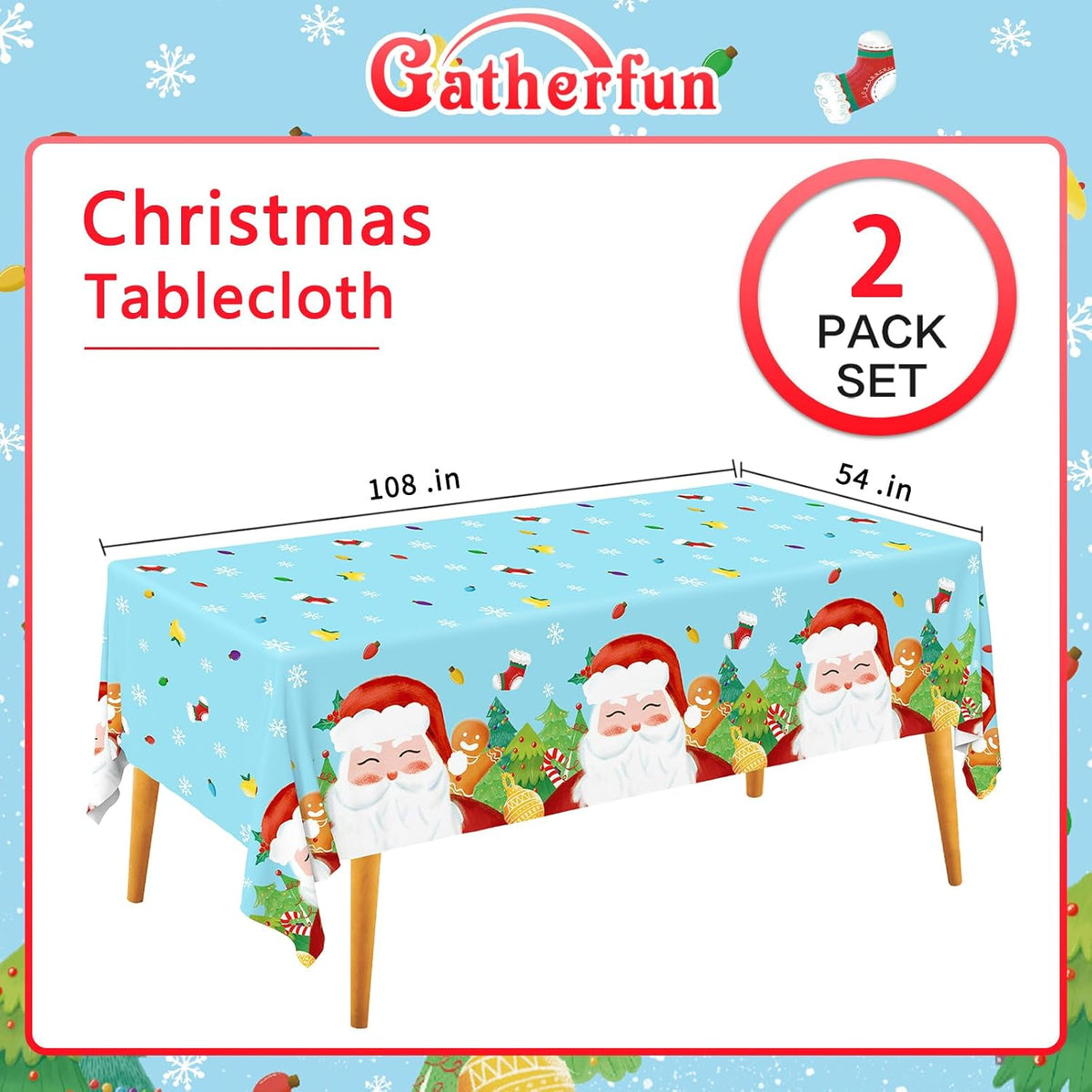 Gatherfun Ice Cream Party Supplies: 2-Pack Ice Cream Birthday Party - Christmas - image 2