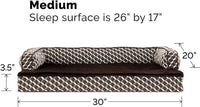 Furhaven Orthopedic Dog Bed for Large Dogs w/ Removable Bolsters - Diamond Brown (Plush & Woven Décor) / Medium - image 4