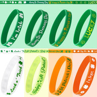 JUNEBRUSHS 24pcs Halloween Silicone Bracelets - St. Patrick's Day Style - image 3