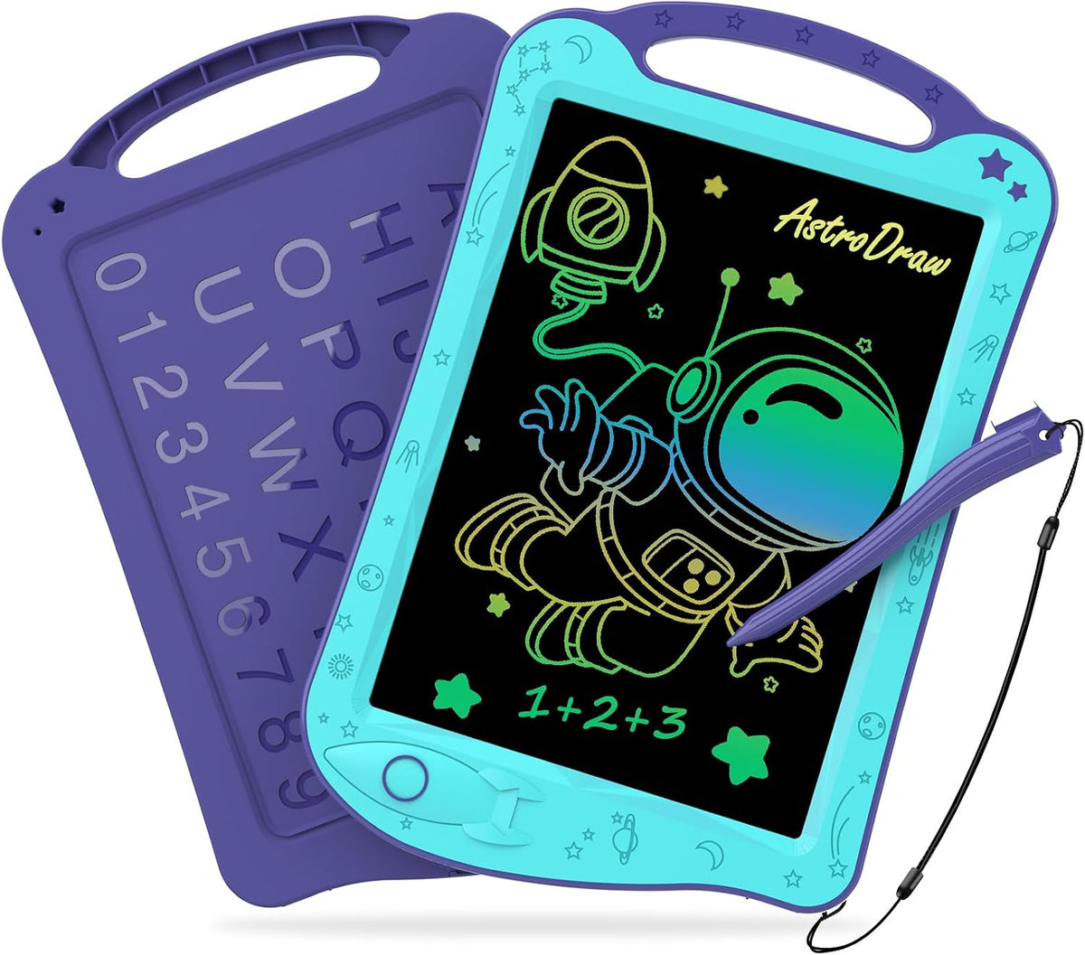 Astrodraw Drawing Pad, LCD Writing Tablet for Kids - Aqua/Purple