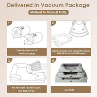 EHEYCIGA Orthopedic Dog Bed for Medium Dogs, Waterproof Memory Foam Medium Dog Beds with Sides, Non-Slip Bottom and Egg-Crate Foam Pet Couch Bed with Washable Removable Cover, Greyish Green