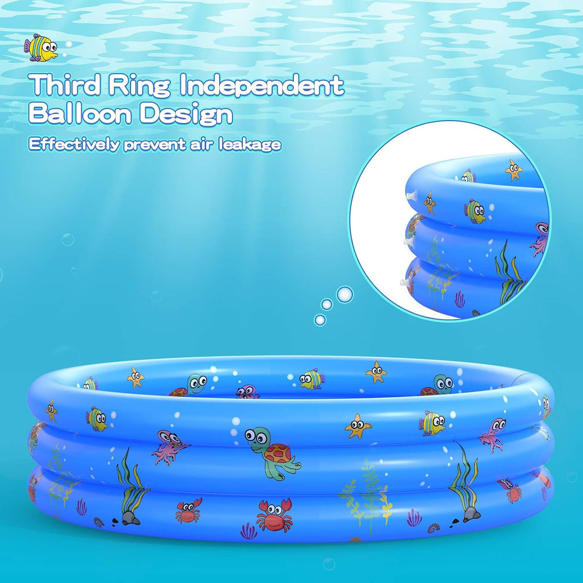 Garden Round Inflatable Baby Swimming Pool - Blue - image 4