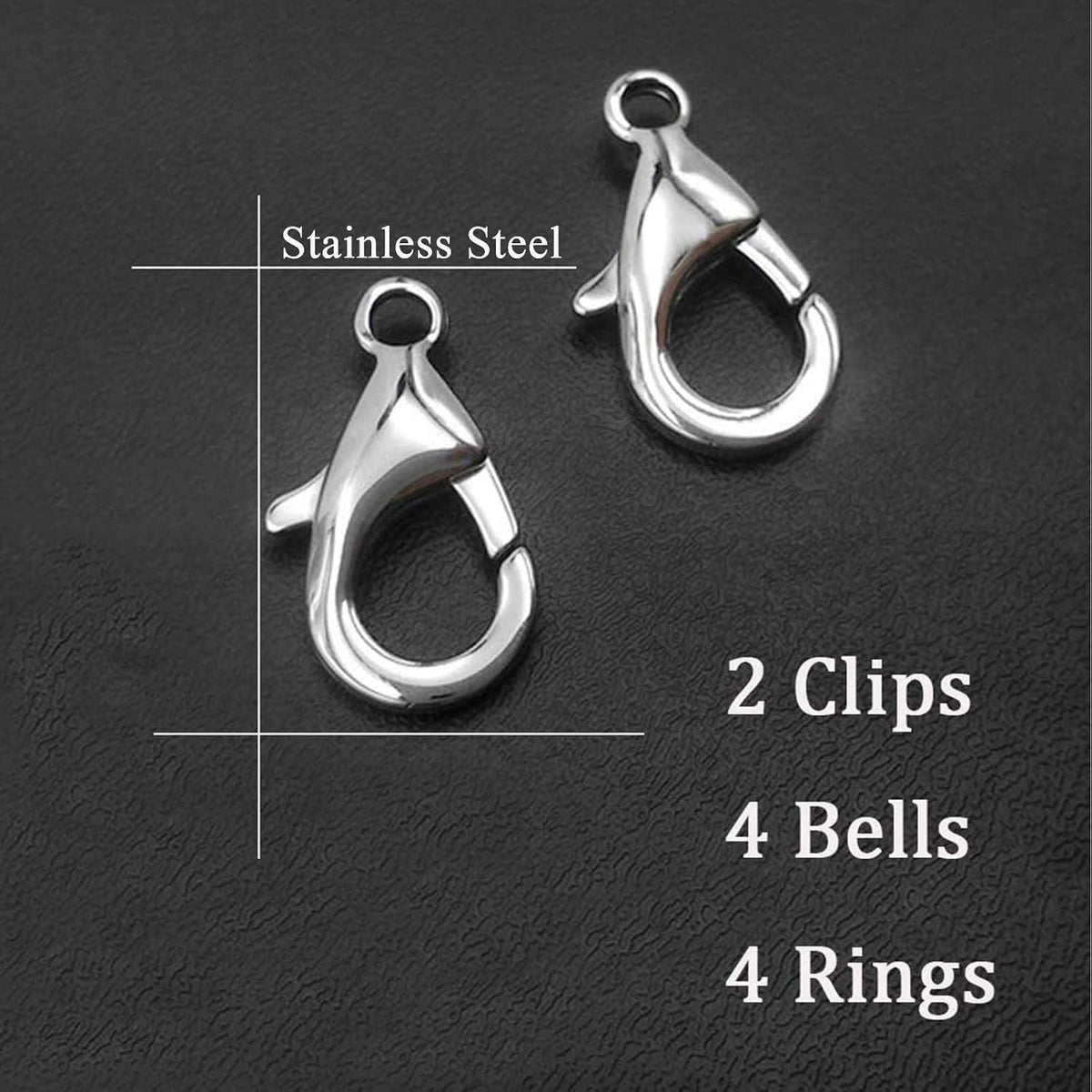 4 Sets Cat Bell for Dog Collar Charm Training Pet Pendant Accessories - X-S / Silver - image 4