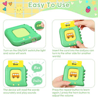 Talking Flash Cards,Kids Toddler Flash Cards with 240 Sight Words – Fun for Kids & Family - Green - image 3