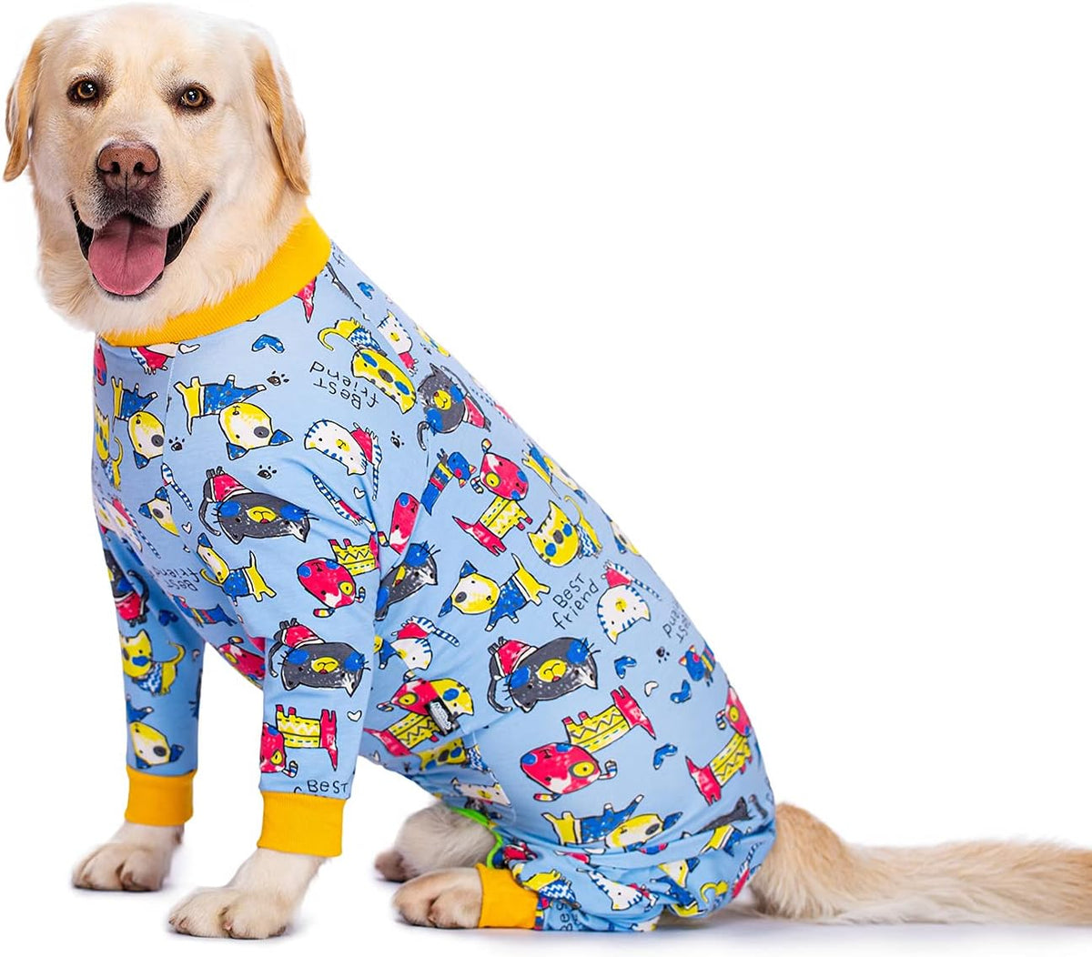 Miaododo cotton dog surgery recovery suit with long sleeves and high collar - view 2
