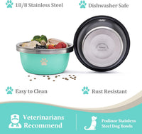 Large Dog Water Bowl 2 Pack, Aqua - Pink - 2 Pack / 1.3 Gallons - XL (100lb + breed) - image 3