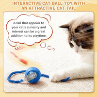 Interactive Cat Toys for Indoor Cats, Rechargeable 360° Automatic Moving Cat Toy for Bored Indoor Adult Cats, 2025 Upgraded Chase Motion Activated Kitten Toys - Blue
