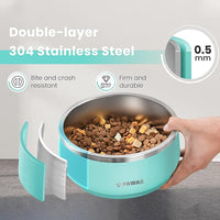 Pawaii Stainless Steel Dog Bowl with Non-Slip Rubber Base & Double Wall Insulation - Durable Design | Includes ID Tag | Dishwasher Safe Food & Water Bowl for All Dogs (68oz)