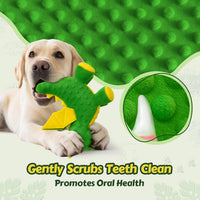 Squeaky Dog Toy, Plush Dragon with 5 Squeakers and Crinkle Wings - Green - image 3