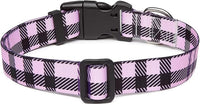 Mercano Adjustable Dog Collar - Special Design Patterns, Soft Nylon Comfortable Durable Pet Collar for Small Medium Large Dogs (XS, Purple Plaid)