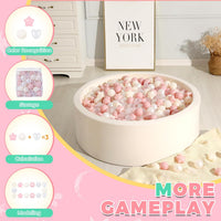 TRENDPLAY Ball Pit Balls Star and Heart Shapes for Toddlers - Pink Beige Pearl White / 200 - image 2