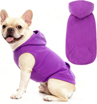 Fleece Dog Hoodie with Pouch, Green S – Essentials for Dogs - Small / Purple