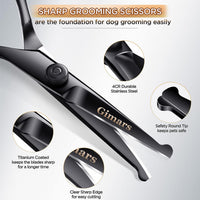 Gimars Titanium Coated Professional 6 in 1 4CR Stainless Steel Dog - 7inch Round Tip 6 in 1 Professional - image 3