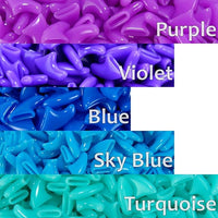 zetpo 100 pcs Cat Nail Caps | Cat Claw Covers | with Adhesives and Applicators (M, Purple, Violet, Blue, Sky Blue, Turquoise)