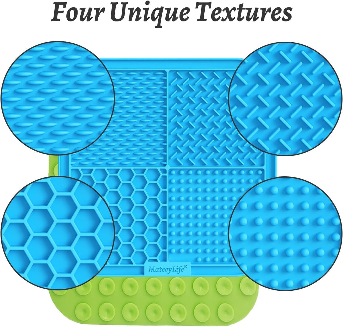 MateeyLife Lick Mat for Dogs & Cats - Blue&Green / 6"x6" - image 3