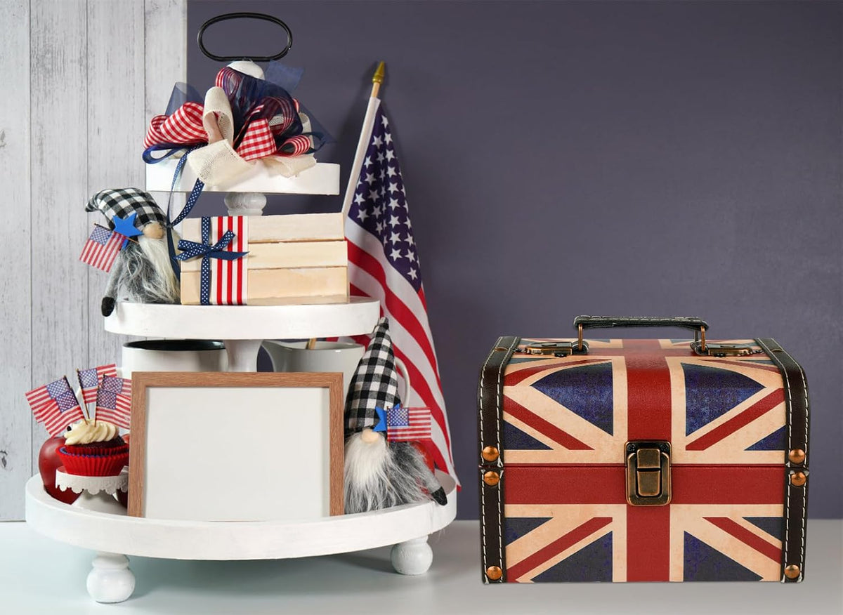 WaaHome Treasure Box 7.1'' British Flag Decorative Wooden Jewelry - UK Flag - image 4