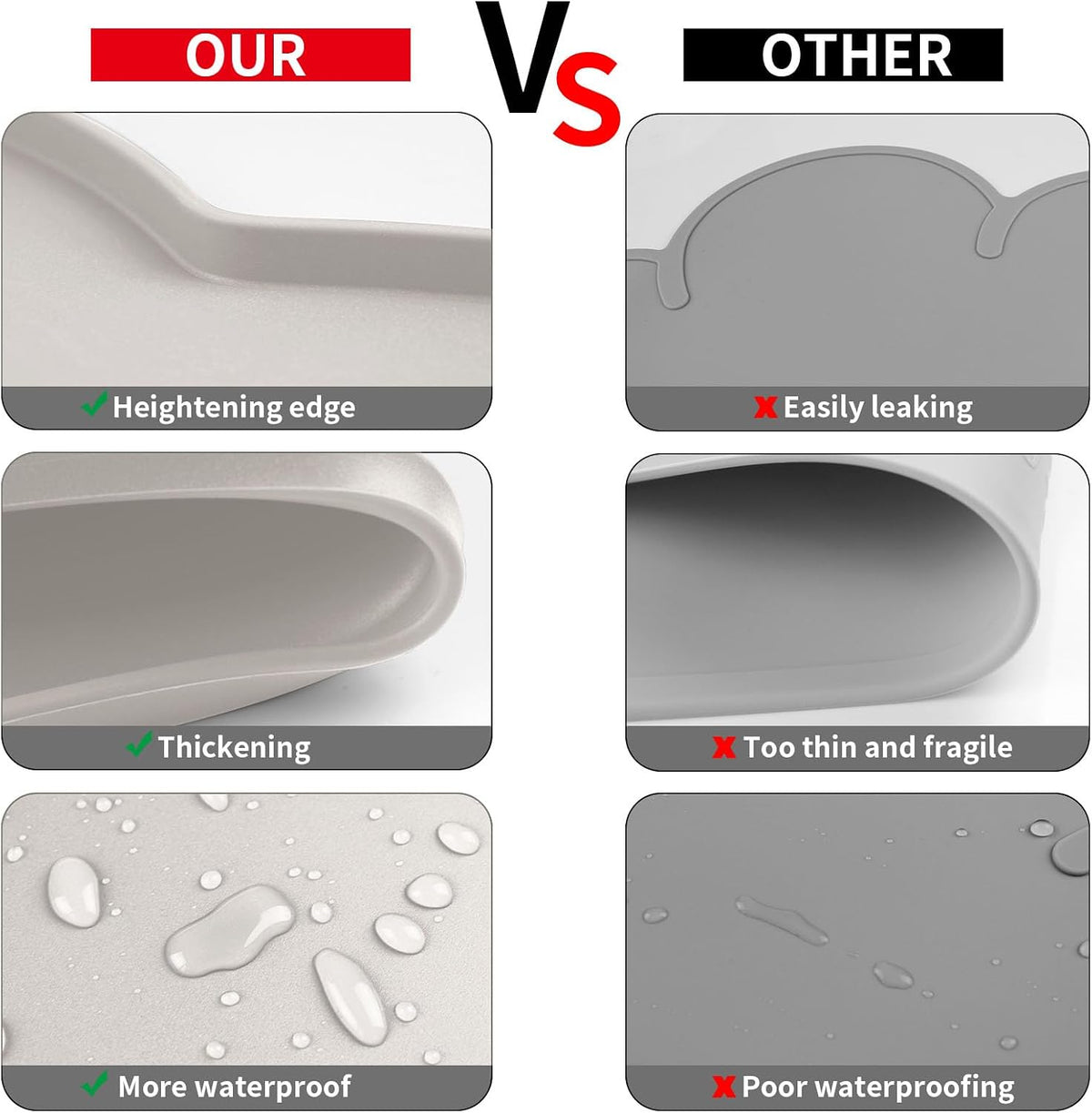 Silicone Pet Placemat for Dogs and Cats - 18.8"L x 11.7"W / Cream - image 4
