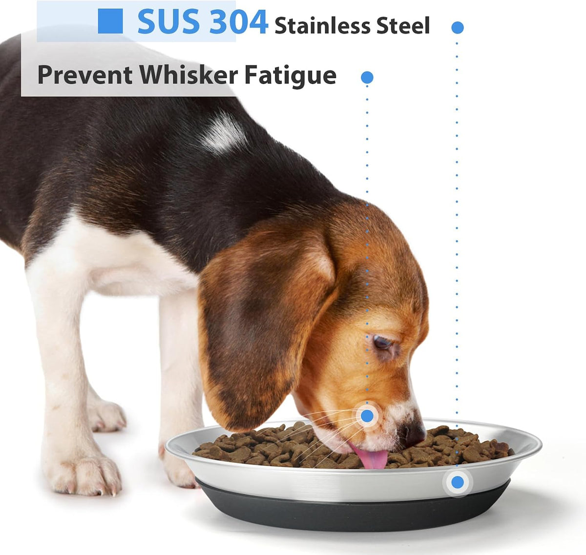 2 Packs Premium Stainless Steel Dog Bowls, Non-Slip - image 2
