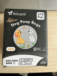 Certified Compostable Dog Poop Bags-270 Bags 18Rolls, Poop Bags for Dogs Made of Cornstarch - ASTM D6400 By USA, Leakproof Easy Open, Unscented Dog Waste Bags (Black)