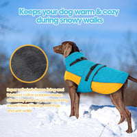 QBLEEV Warm Dog Jacket, Waterproof Dog Winter Coat with Harness – Essentials for Dogs - Lake-Blue / XXX-Large - image 3