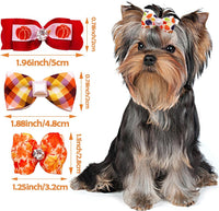 PET SHOW 20pcs Halloween Small Dog Hair Bows with Rubber Bands - 20pcs Thanksgiving - image 3