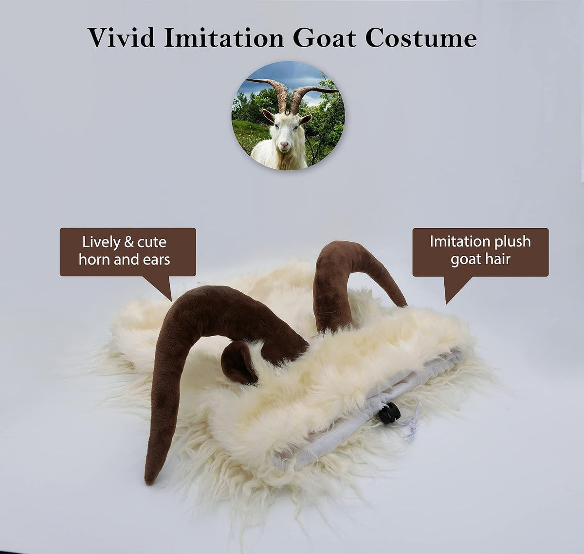 Funny Pet Reindeer Moose Costumes for Dog - Goat / Size M - image 4