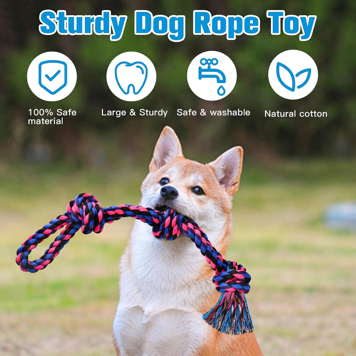 UPSKY 2 Pack Dog Rope Toys - C.Pink&Green - image 3