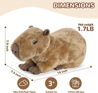Capybara Stuffed Animals, Microwavable Stuffed Animal Adorable Fluffy Capybara Plush for Warmth - Capybara-1 - image 3