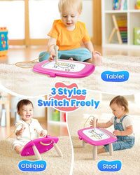 Magnetic Drawing Board, Toddler Girl Toy for 1-2 Year Old, Doodle Board Pad Learning and Educational Kids Toy for 1 2 3 Year Old Baby Girl Birthday Deep Pink