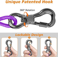 XiaZ Dog Tie Out Cable 50 Feet, Dog Runner for Yard Steel Wire Pet Cable Tether Line, Dogs Chains Heavy Duty for Outside Hold Large Dogs Up to 250 LBS