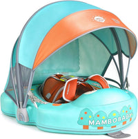 Mambobaby Float with Canopy UPF 50+ and Tail Non-Inflatable Baby Pool - Apple Tree
