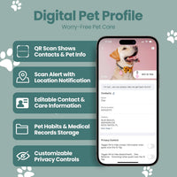 QR & NFC Pet ID Tag, Silent Silicone Dog Name Tag - Green - image 4