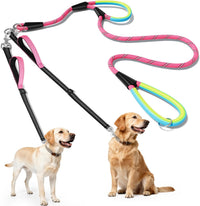 XiaZ Double Dog Leash for Two Dogs Perfect for Small Medium Dogs - Pink / Medium/Large