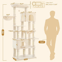 Heybly Cat Tree, 76-Inch Tall Heavy Duty Cat Tower for Big Cats HCT039G – Essentials for Cats - Beige / 76.8 inch - image 2