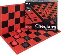 HI-Q Checkers & Tic-Tac-Toe Board Game Set - Checkers +Tic, Toc, Toe / 1-Pack