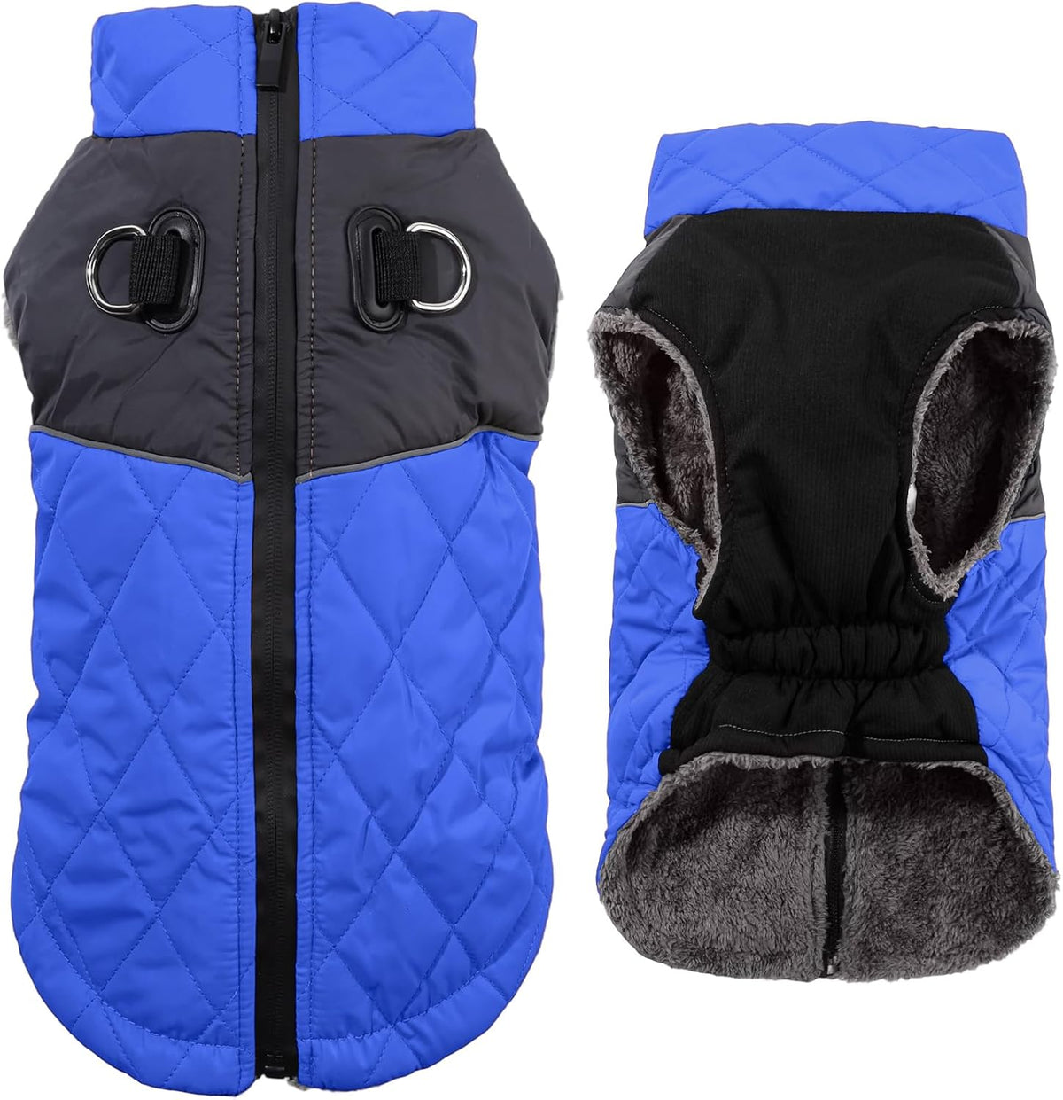 Winter Dog Coats for Small Dogs, Puppy Jacket with Harness - Blue(Standard) / XX-Large