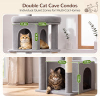 Globlazer Extra Tall Cat Tree Tower for Indoor Cats, F76 - Light Grey / 54 inch - image 3