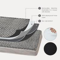 Orthopedic Memory Foam Bed for Large Dogs, Waterproof Cooling Pet Mats for Crate with Removable Washable Cover,Ideal for Arthritic Dogs (X-Large-41"x 29" x 4", Rose Plush+Blanket)