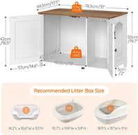 HOOBRO Litter Box Enclosure - White + Walnut / 31" L x 17.5" W x 19.7" H - image 4