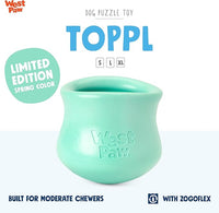 WEST PAW Zogoflex Limited Edition Toppl Treat Dispensing Dog Toy Puzzle – Interactive Chew Toys for Dogs – Dog Toy for Moderate Chewers, Fetch, Catch – Holds Kibble, Treats, X-Large 4.75", Mint