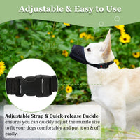 Dog Muzzle, Puppy Soft Mesh Muzzles for Grooming Biting Chewing – Essentials for Dogs - Black / M-(Snout 7¼”-8”) - image 3