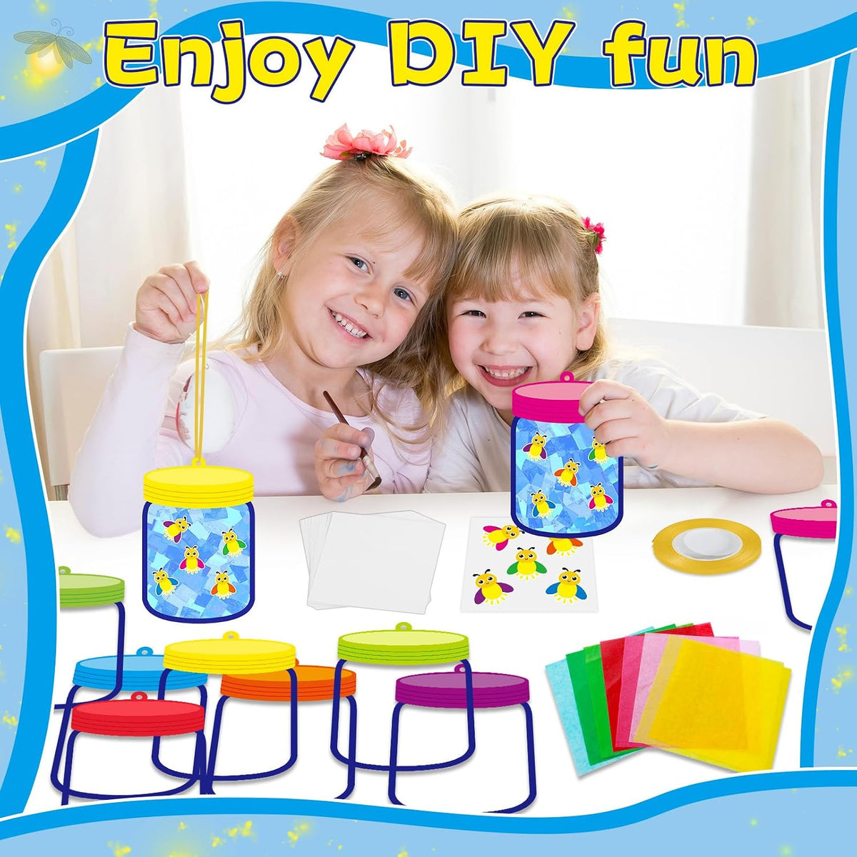 QOUBAI 32 Sets Halloween Bats Suncatchers Craft Kit DIY Window - Firefly - image 4