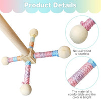 BNOSDM Bird Rope Perch with Stand Perch Toy Set Bendable Rope Perches Wooden Spinning Exercise Wheel Toy Parrot Cage Accessories for Parakeets, Conures, Lovebirds, Budgies, Cockatiels (Rainbow Color)