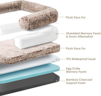 EHEYCIGA Orthopedic Foldable Human Dog Bed, 72x44x11 - 54x38x7.5(Folded 38x27) / Faded Brown - image 3