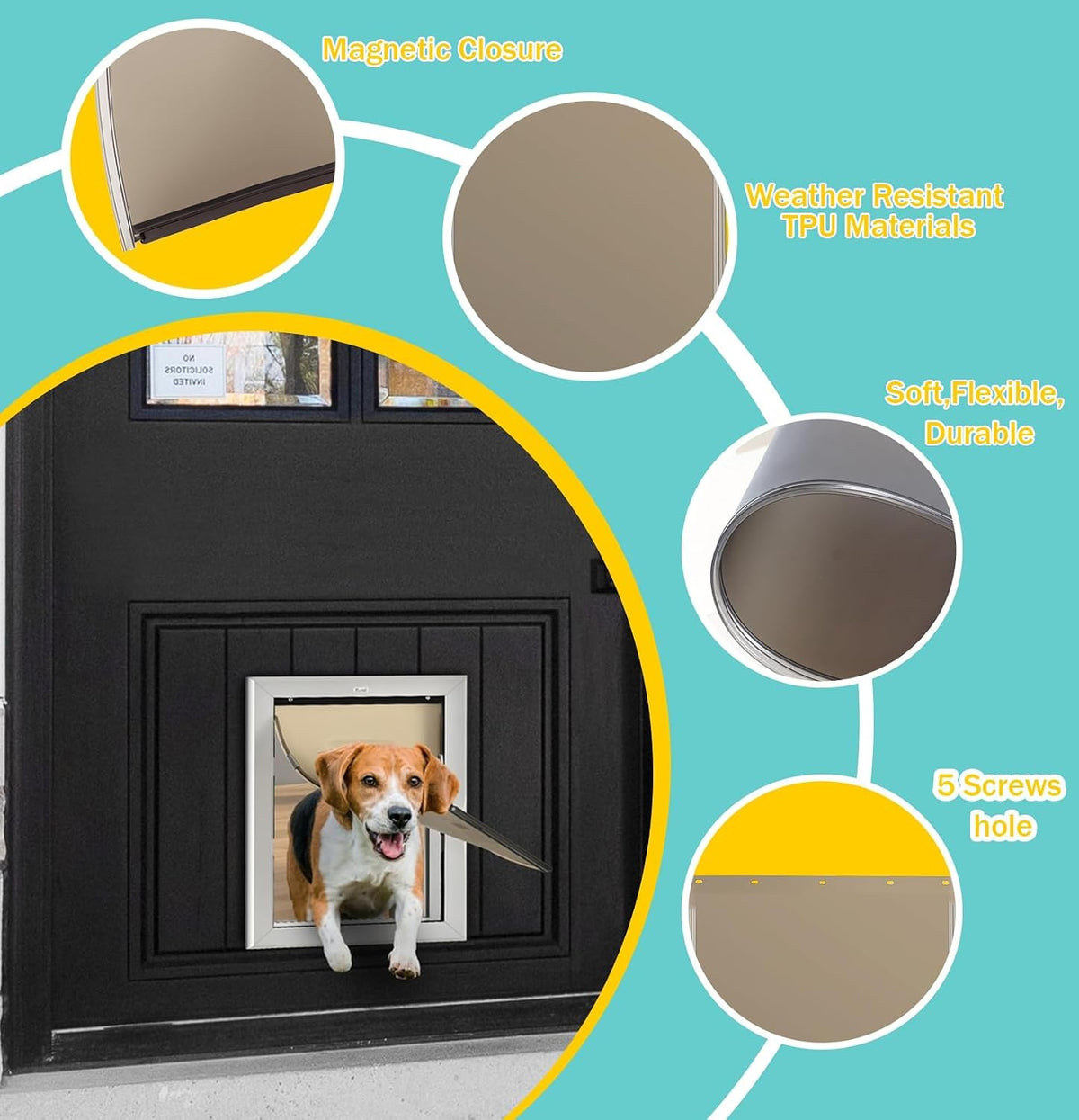 PAC11-11039 Pet Door Replacement Flaps Compatible with PetSafe - 1 / Large 10 1/8" x 16 7/8" - image 4